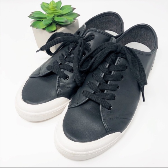 NWT rag and bone leather sneakers standard issue lace up black size 5 - Picture 2 of 14
